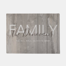 Rustikale hölzerne Familien-Fußmatte Fußmatte