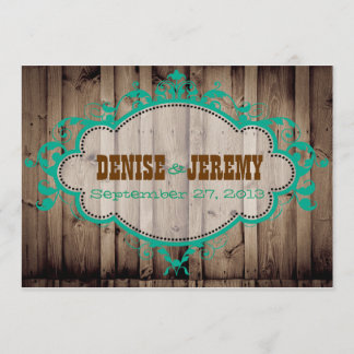 Rustikale hölzerne Hochzeits-Einladung Einladung