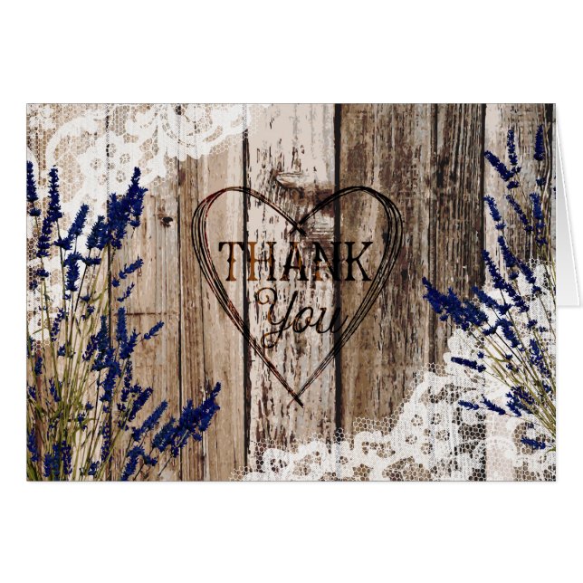 Rustikale hölzerne Lavendel-Spitze danken Ihnen zu (Vorderseite (Horizontal))