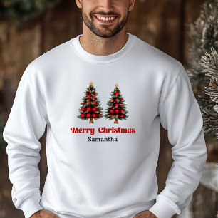 Rustikale Holzfäller-Karo-Weihnachtsbaum-Hoodie Hoodie