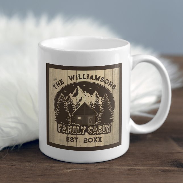 Rustikale Holzfamilie Kabine Zuhause Brown Name Ke Kaffeetasse (Von Creator hochgeladen)