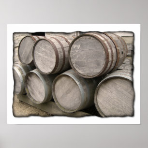 Rustikale Holzfässer Poster