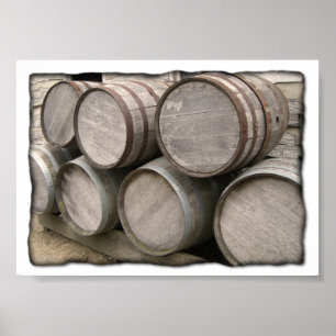 Rustikale Holzfässer Poster