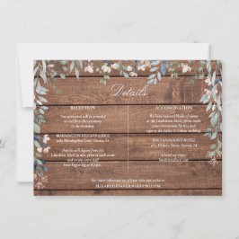 Rustikale Holzflorenkaskade für Hochzeitssendungen Einladung