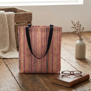 Rustikale Holzgestreifte Tasche