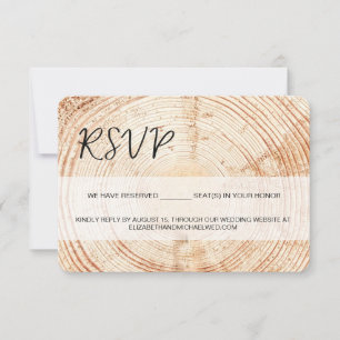 Rustikale Holzhandschrift UAWG reserviert Sitzplät RSVP Karte