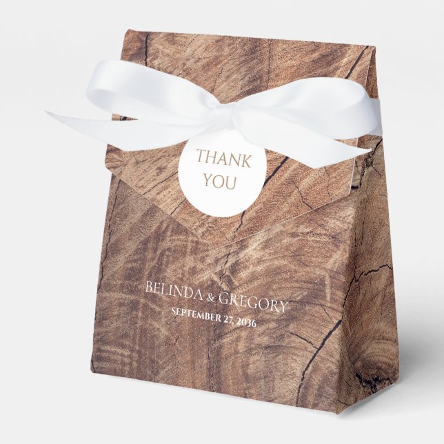 Rustikale Holzhochzeit Geschenkschachtel (Vorderseite)