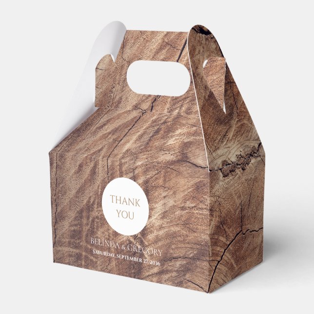 Rustikale Holzhochzeit Geschenkschachtel (Vorderseite)