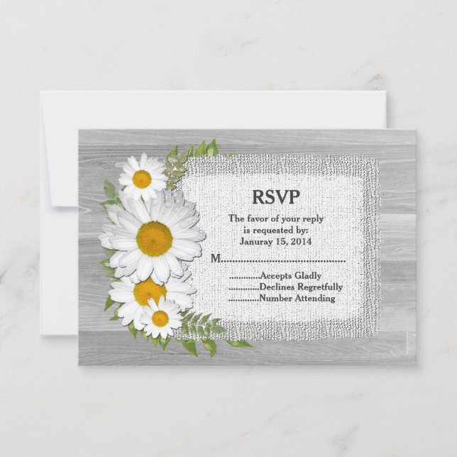 Rustikale Holzhütte (Strauß) RSVP daisy2 Karte (Vorderseite)