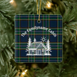 Rustikale Holzhütte Tartan Keramikornament