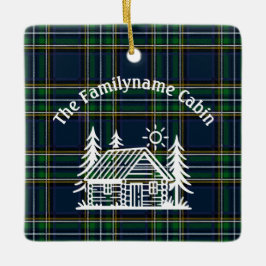 Rustikale Holzhütte Tartan Keramikornament