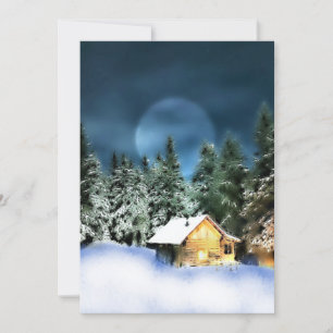 Rustikale Holzkabine Vollmond Einladung