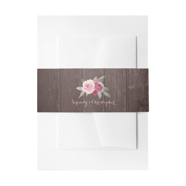 Rustikale Holzkornblütenhochzeit Einladungsbanderole (Vorderseite Beispiel)