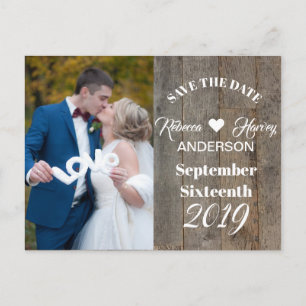 Rustikale Holzkornställe Hochzeit speichern das Da Ankündigungspostkarte