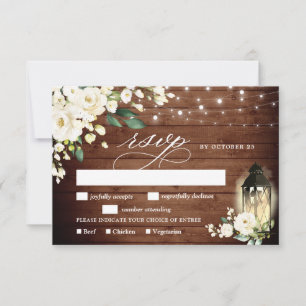 Rustikale Holzlaterne RSVP-Karte RSVP Karte
