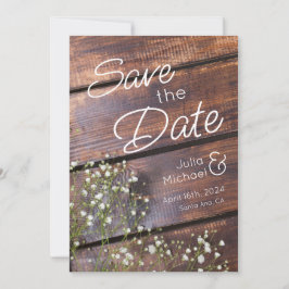 Rustikale Holzlatten Save the Date
