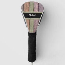 Rustikale Holzmaserung Anpassbarer Name Golf Headcover