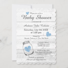 Rustikale Holzmason Jar Junge Babydusche Einladung