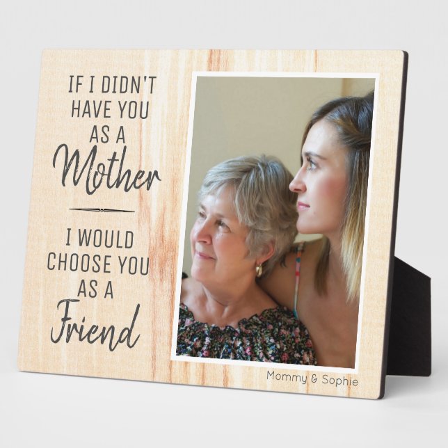Rustikale Holzmutter Friend Custom Foto Plaque Fotoplatte (Seite)