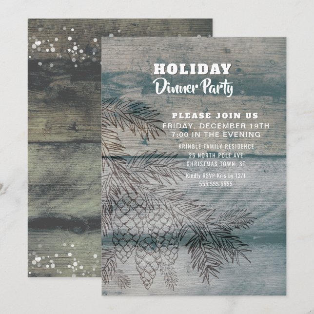 Rustikale Holzofen-Buchten Feierlichkeit Einladung (Vorne/Hinten)