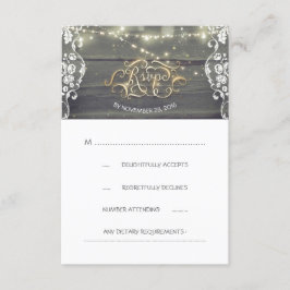 Rustikale Holzofenreihenleuchten mit RSVP-Karte RSVP Karte