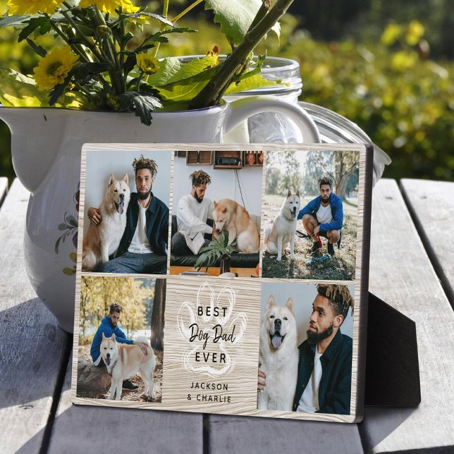 Rustikale Holzoptik - Bester Hundedaddy Aller Zeit Fotoplatte (Von Creator hochgeladen)
