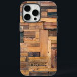 Rustikale Holzplanen Personalisierter Name iPhone 16 Pro Max Hülle<br><div class="desc">Rustikale Holzplanks Holzbauholz Personalisierter Name iPhone 16 Pro Max Case.Dieses rustikale Design verfügt über gestapelte Holzplanks mit Ihrem personalisierten Namen. Personalisieren Sie diese,  indem Sie den Text in dem dafür vorgesehenen Textfeld bearbeiten.</div>