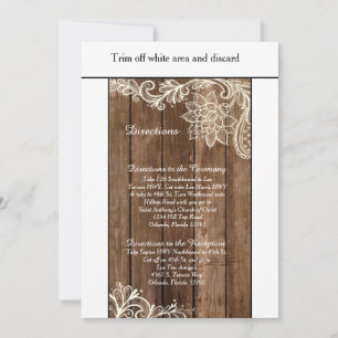 Rustikale Holzschiene 3.5x6 Hochzeitkarte Einladung