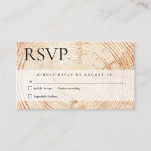 Rustikale Holzschnitt Scheiben Hochzeit rsvp Begleitkarte