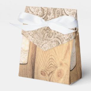 Rustikale Holzspitze und beleuchtete Mason-Glas-Ho Geschenkschachtel