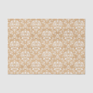 Rustikale Holztextur mit weißem Damaskus-Gewebe Seidenpapier