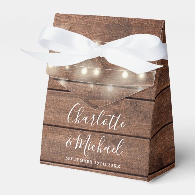 Rustikale Holzzeichenbeleuchtung Signature Script  Geschenkschachtel (Vorderseite)