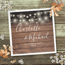 Rustikale Holzzeichenbeleuchtung Signature Script  Serviette