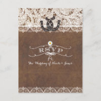 Rustikale Horseshos & Lace Country Western RSVP-Ka