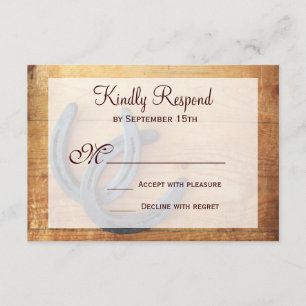 Rustikale Hufeisen Hochzeiten von RSVP-Karten RSVP Karte
