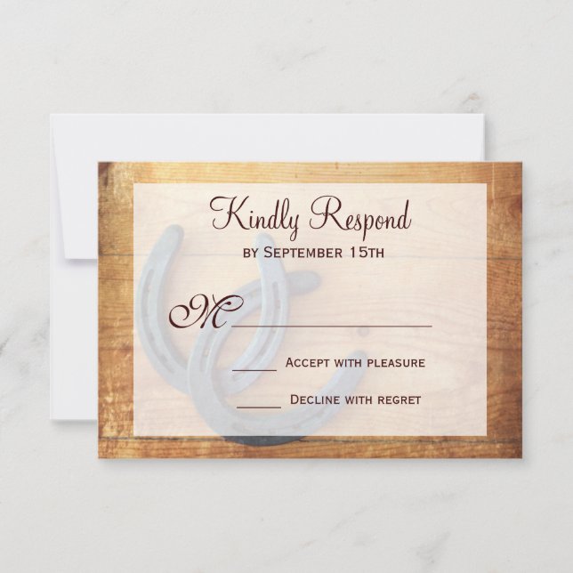 Rustikale Hufeisen Hochzeiten von RSVP-Karten RSVP Karte (Vorderseite)