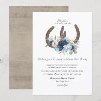 Rustikale Hufeisen und Blume Dusty Blue