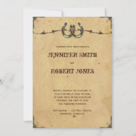 Rustikale Hufeisen zum Hochzeitsempfang Einladung