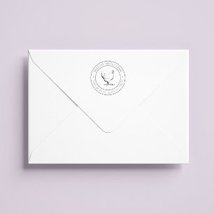 Rustikale Hühner-Rücksendeadresse umkreist Briefma Gummistempel