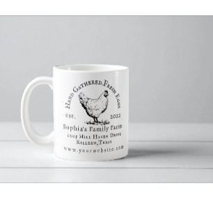Rustikale Hühnerfarm Geschäft Schwarze Text Tasse
