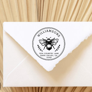 Rustikale Hummel Rücksendeadresse von Familienna Gummistempel