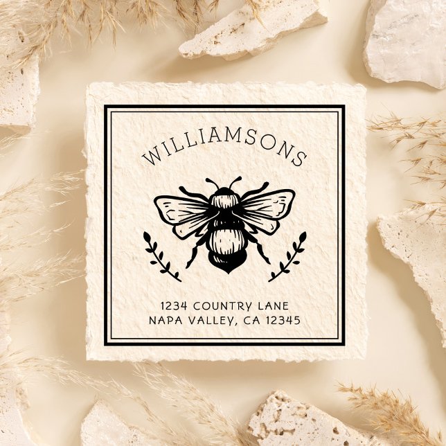 Rustikale Hummel | Rücksendeadresse von Familienna Permastempel (Von Creator hochgeladen)