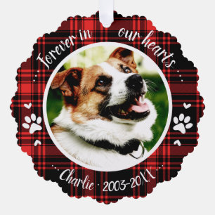 Rustikale Hunde-Gedenkfoto-Ornament-Karte Ornament Karte