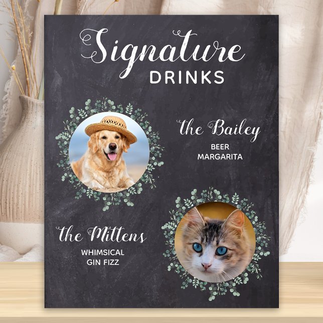 Rustikale Hundeschrift Drinks Haustier Hochzeitcoc Poster (Von Creator hochgeladen)