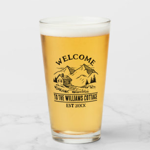 Rustikale Hütte Campingplatz Personalisiert Famili Glas