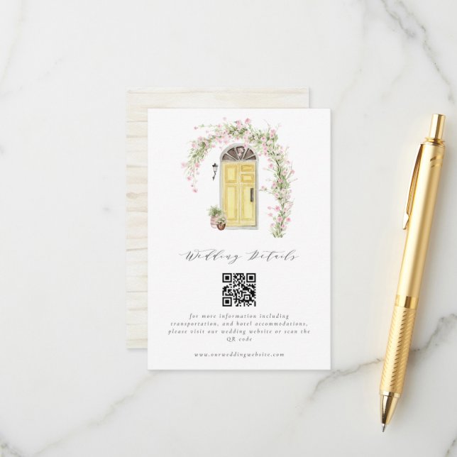 Rustikale Hütte Garden Hochzeiten Details Begleitkarte (Vorderseite/Rückseite Beispiel)