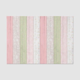 Rustikale Hütte Grün und Rosa Blumenholz Chic Seidenpapier