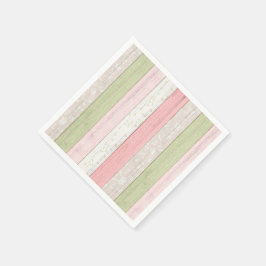 Rustikale Hütte Grün und Rosa Blumenholz Chic Serviette