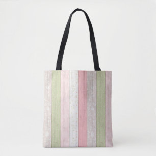 Rustikale Hütte Grün und Rosa Blumenholz Chic Tasche