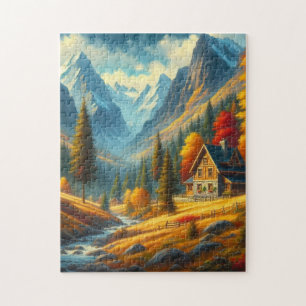 Rustikale Hütte, Herbst